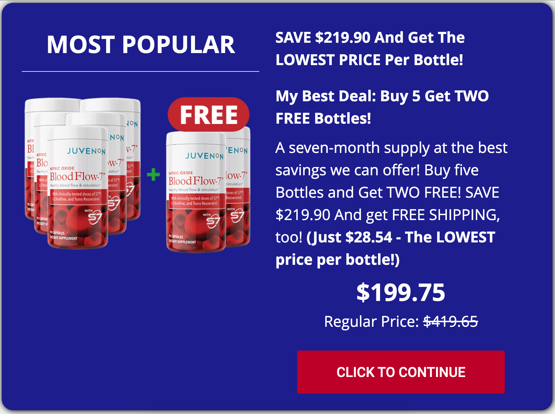 Blood Flow-7 - 6 bottles